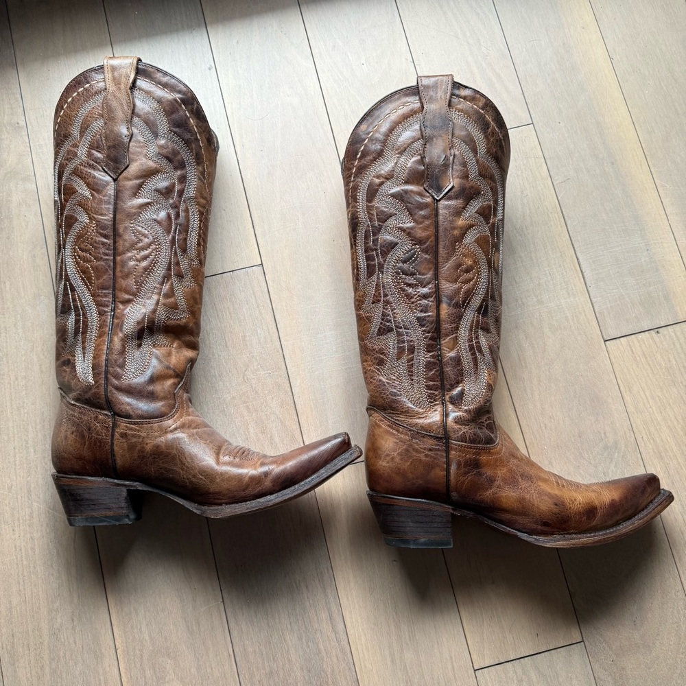 New Corral Tall Brown Cowboy Boots